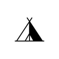 kamp, tent, camping, reizen ononderbroken lijn pictogram vector illustratie logo sjabloon. geschikt voor vele doeleinden.