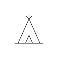 kamp, tent, camping, reizen dunne lijn vector illustratie logo pictogrammalplaatje. geschikt voor vele doeleinden.