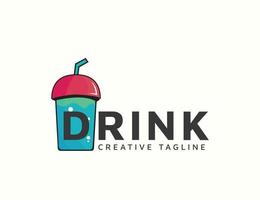 drinkbeker frisdrank logo ontwerp vector