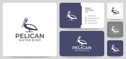 logo ontwerp silhouet pelikaan, watervogel, grote keelzak. pictogram, vectorsymbool, overzicht vector