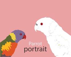 papegaai vogel portret vector illustratie ontwerp