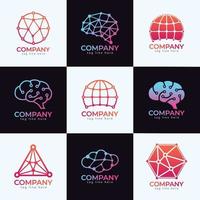 creatieve technologie minimalistische stijl logo collectie, premium kwaliteit en gratis vector en gradiënt kleurrijk logo en concept.
