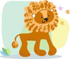 schattige leeuw vectorillustratie. baby dier character.illustration voor posters, kaarten, t-shirts. vector