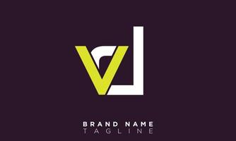 vd alfabet letters initialen monogram logo dv, v en d vector