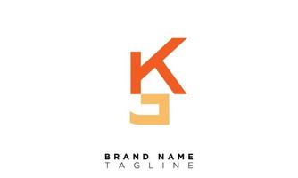 gk alfabet letters initialen monogram logo kg, g en k vector