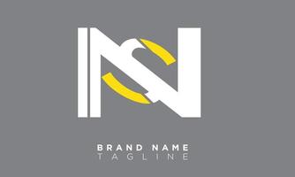 ns alfabet letters initialen monogram logo sn, n en s vector