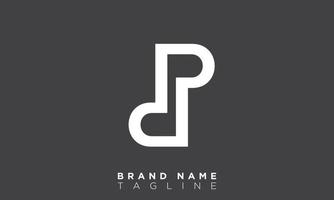 dp alfabet letters initialen monogram logo dp, d en p vector