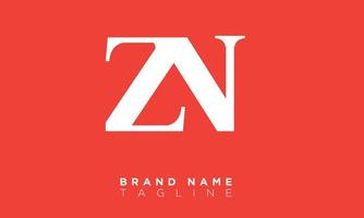 zn alfabet letters initialen monogram logo nz, z en n vector