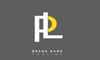 pl alfabet letters initialen monogram logo lp, p en l vector