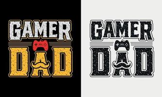gamer papa vectorillustratie, handgetekende letters met vaderdag citaten, vaders ontwerpen voor t-shirt, poster, print, mok en voor kaart vector