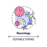 neurologie concept icoon. professionele patiëntenzorg. dienst van medisch centrum abstracte idee dunne lijn illustratie. geïsoleerde overzichtstekening. bewerkbare streek. vector