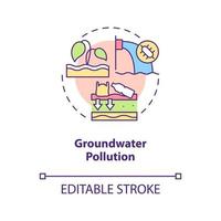 grondwater vervuiling concept icoon. waterverontreiniging categorie abstracte idee dunne lijn illustratie. beschadigd ecosysteem. geïsoleerde overzichtstekening. bewerkbare streek. vector