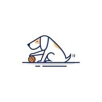 schattige hond met basketbal logo ontwerp vectorillustratie vector