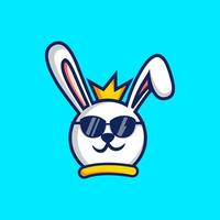 schattig konijn met bril logo ontwerp vectorillustratie vector