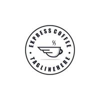 express coffeeshop logo ontwerp vectorillustratie vector