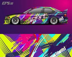 abstract autowrapontwerp modern racen achtergrondontwerp voor voertuigwrap, racewagen, rally, enz vector