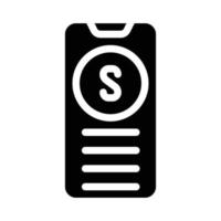 telefoon met sos-knop glyph pictogram vectorillustratie vector