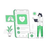 online gezondheidszorg, vlakke afbeelding van medische app vector