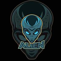 alien mascotte esport logo ontwerp vector