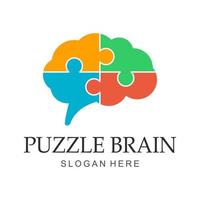 puzzel hersenen logo vector