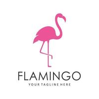 roze flamingo-logo vector