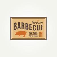 vintage retro varkensvlees barbecue embleem typografie logo vector