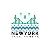 new york bridge logo ontwerp vector