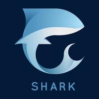 mascotte haai elektronische sport spel vector logo ontwerpsjabloon