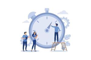 stopwatch op witte achtergrond, expresdiensten, time management concept, snelle reactie vector platte vectorillustratie