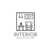 kamer decoratie interieur logo ontwerp vector