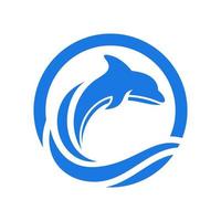 dolfijn logo vector sjabloon. golf en dolfijn logo