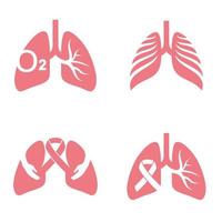bundel longen vector pictogram. geneeskunde logo, medisch icoon. logo ontwerpsjabloon voor kliniek. hart vector symbool