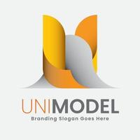 u model type boog gebouw logo vector