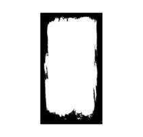 zwarte grunge frame voor fotocollage, verhalen en sociale netwerkmedia 9 16. sjabloon met penseelstreek. rechthoekige rand met grunge-overlay. vectorillustratie geïsoleerd op een witte achtergrond vector