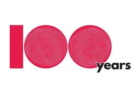 100e jaar logo en typografie vector