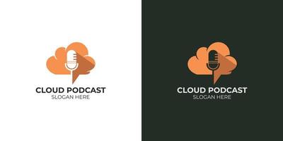 minimalistische podcast cloud-logoset vector