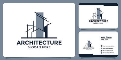 moderne architectuur logo-ontwerp en huisstijlkaartsjabloon vector