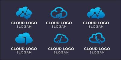 cloud logo collectie bedrijf of bureau moderne stijl vector