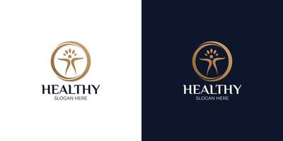 gezonde moderne en eenvoudige logoset vector