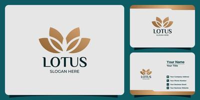 set lotusbloemlogo's en visitekaartjes vector