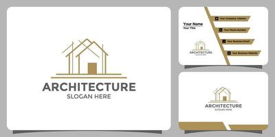 moderne architectuur logo-ontwerp en huisstijlkaartsjabloon vector