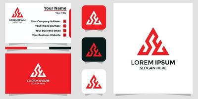 se letter logo en branding kaart vector