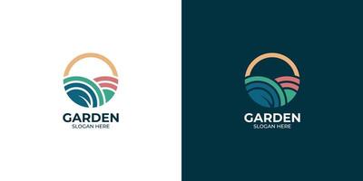 moderne tuin logo set vector