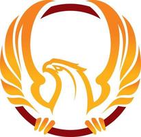 phoenix sportmascotte. label. logo. geïsoleerd op wit vector