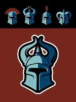 krijger helm logo set. geweldig voor sportemblemen en teammascottes. vector