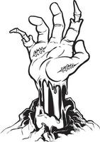 afgehakte zombiehand. vector illustraties. Halloween-illustratie. alles in een enkele laag.