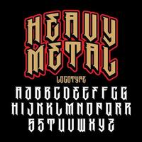 zwaar metalen alfabet. brutaal lettertype. typografie voor labels, koppen, posters enz. vector