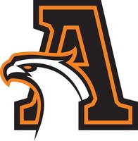 letter a met adelaarskop. geweldig voor sportlogo's en teammascottes. vector