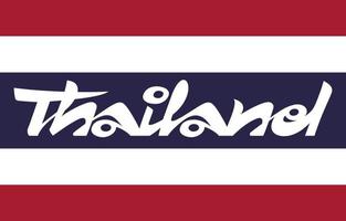 handgeschreven woord thailand op thaise vlag. handgetekende letters. kalligrafisch element voor uw ontwerp. vector