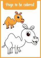 kleurboek voor kinderen, schattige kameel vector